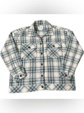 Boston Traders Blue & Cream Plaid Shirt Jacket US Women’s Large L
